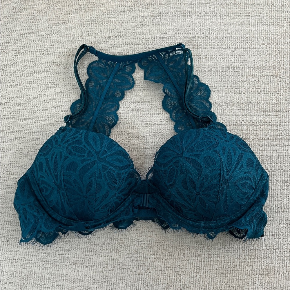 NWT PINK Victoria's Secret Dark Teal Lace Bralette